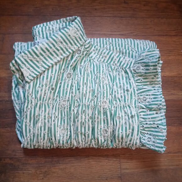 Mint Green Ruffle Sleeve Mini Dress - Picture 6 of 10